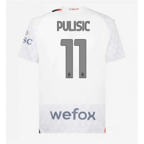 Lacne Muži Futbalové dres AC Milan Christian Pulisic #11 2023-24 Krátky Rukáv - Preč